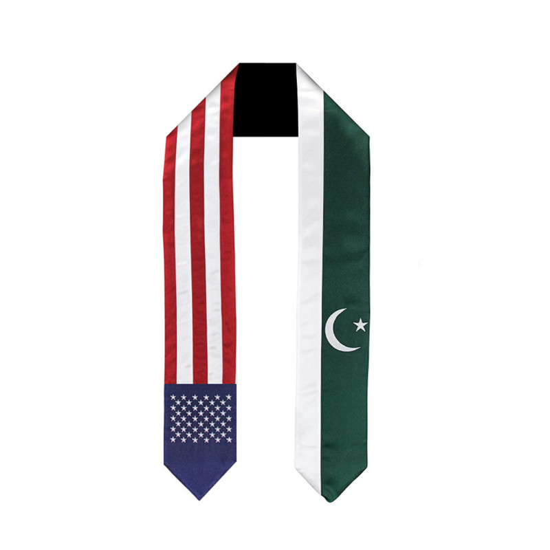 Men Accessories In Pakistan - 180*14cm 미국 파키스탄 국기 졸업 스톨