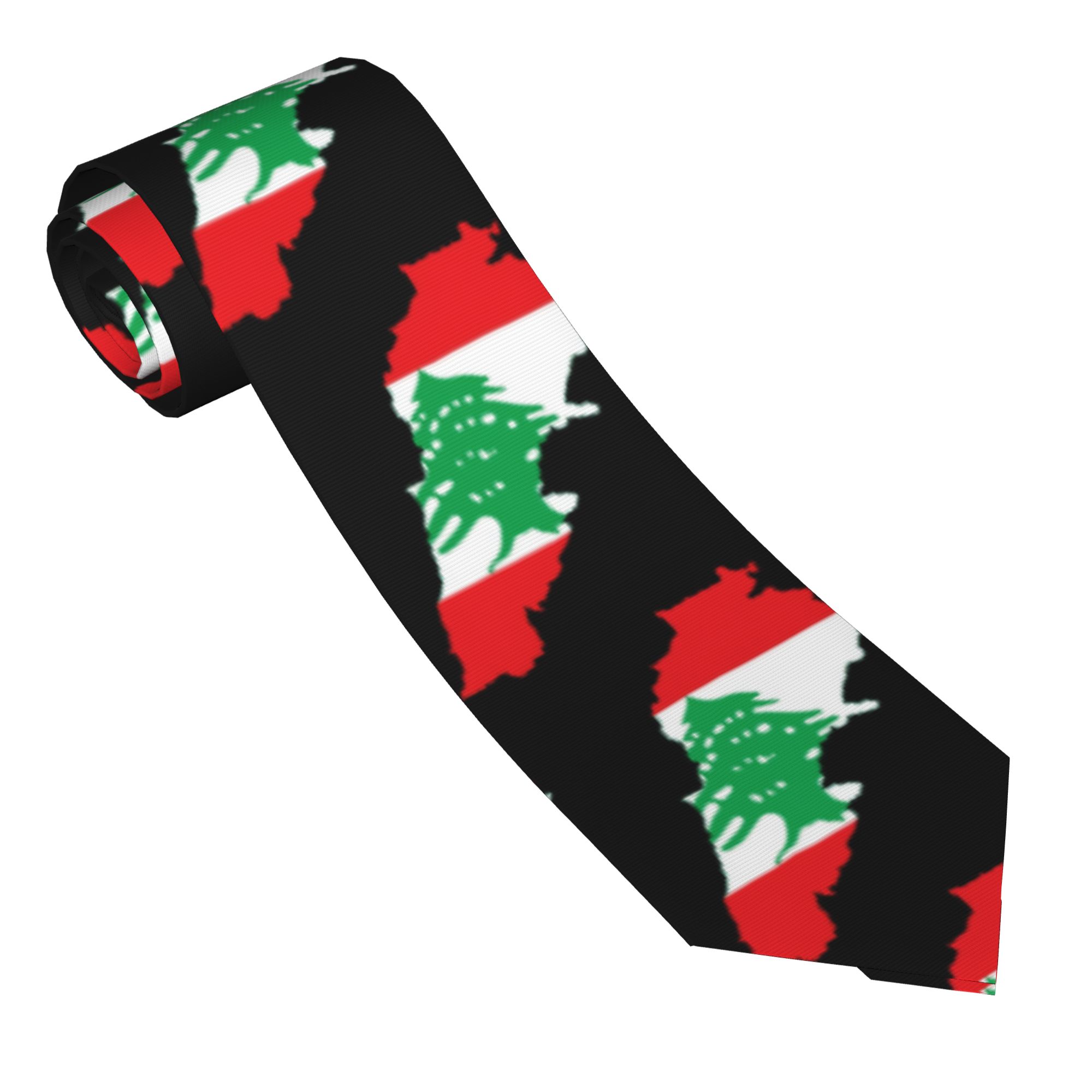 Men Accessories Lebanon - 레바논 국기 지도 넥타이 맞춤 DIY