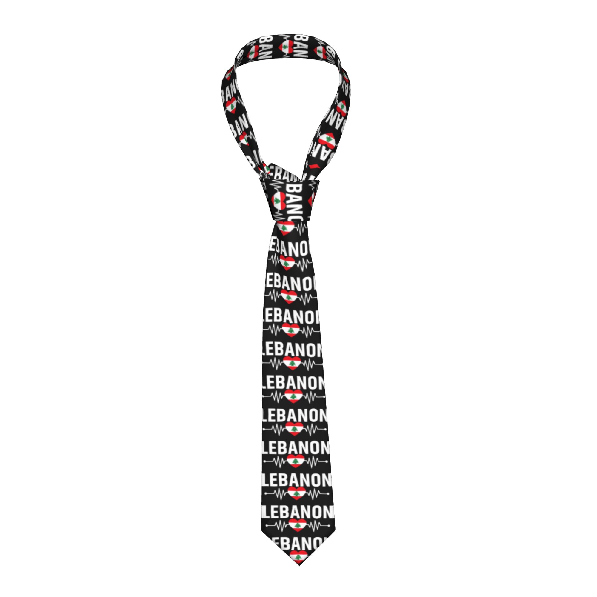 Men Accessories Lebanon - 레바논 하트비트 레바논 국기 넥타이 디자인