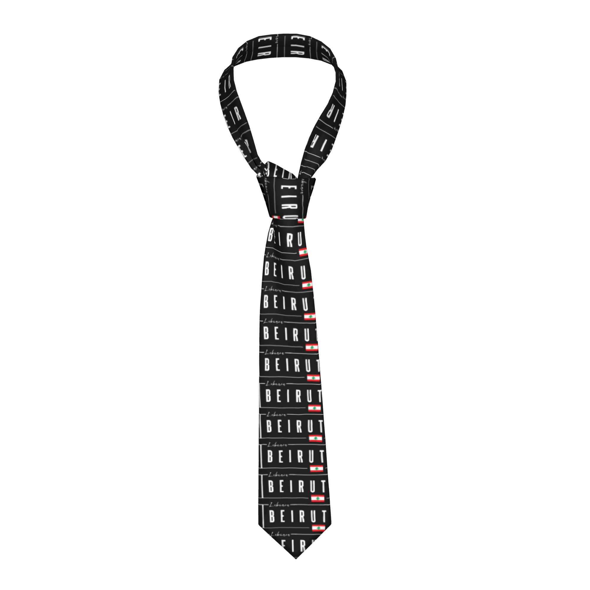 Men Accessories Lebanon - 베이루트 레바논 국기 넥타이 코스프레 파티