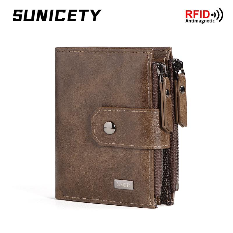 Money Clip Slim - 남성용 도난 방지 해외 비즈니스 가죽