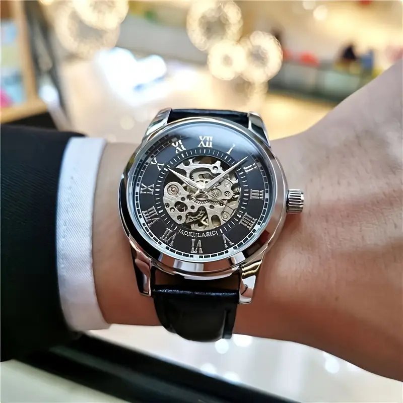 Men Accessories Elegant - 우아한 남성용 오토매틱 기계식 시계(스켈레톤 디자인)