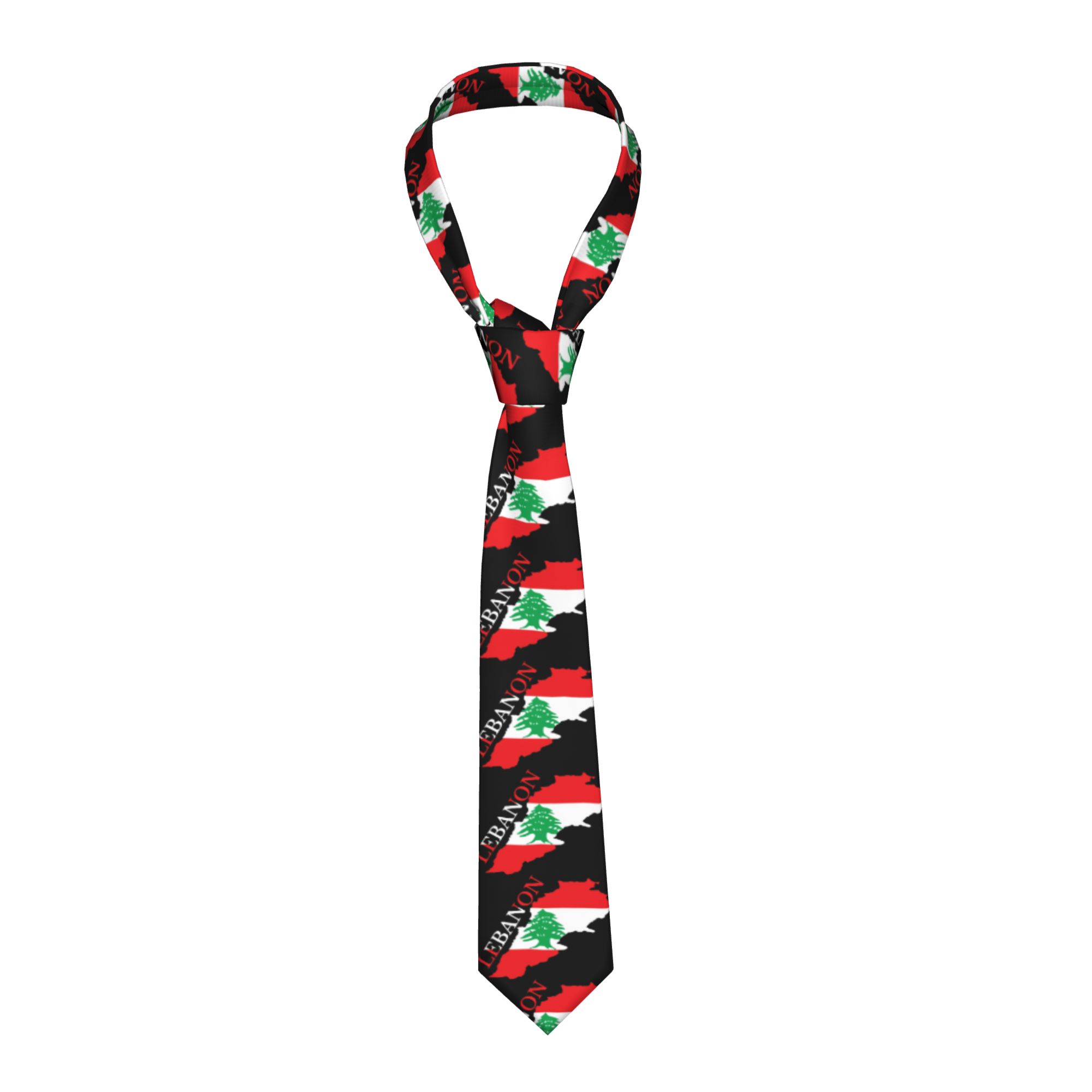 Men Accessories Lebanon - 레바논 국기 지도 넥타이 코스프레 파티