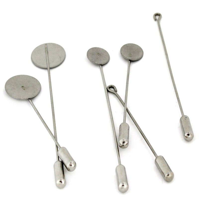 10개/세트 10 15mm 스테인레스 스틸 롱 브로치  - Men Accessories Brooch 리뷰 및 가격