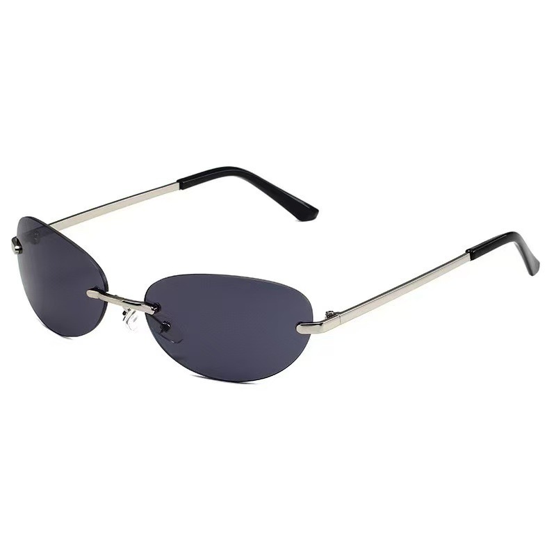 무테 타원형 선글라스 여성 작은 타원형 그라데이션 금속 - Men'S Accessories Glasses 리뷰 및 가격