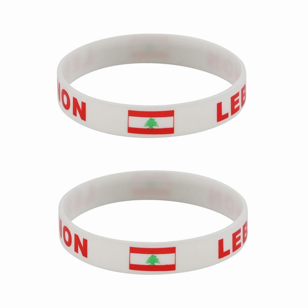 2pcs 레바논 플래그 실리콘 팔찌 스포츠 게임 팔찌  - Men Accessories Lebanon 리뷰 및 가격