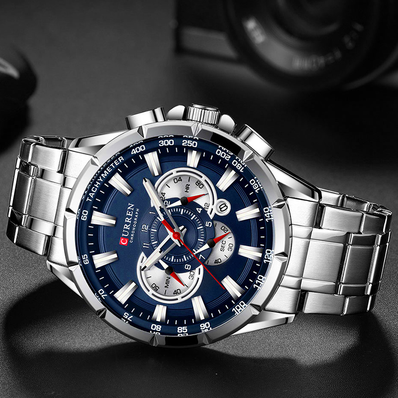 CURREN 손목 시계 남자 방수 크로노 그래프 군사  - Men Accessories For Wrist 리뷰 및 가격