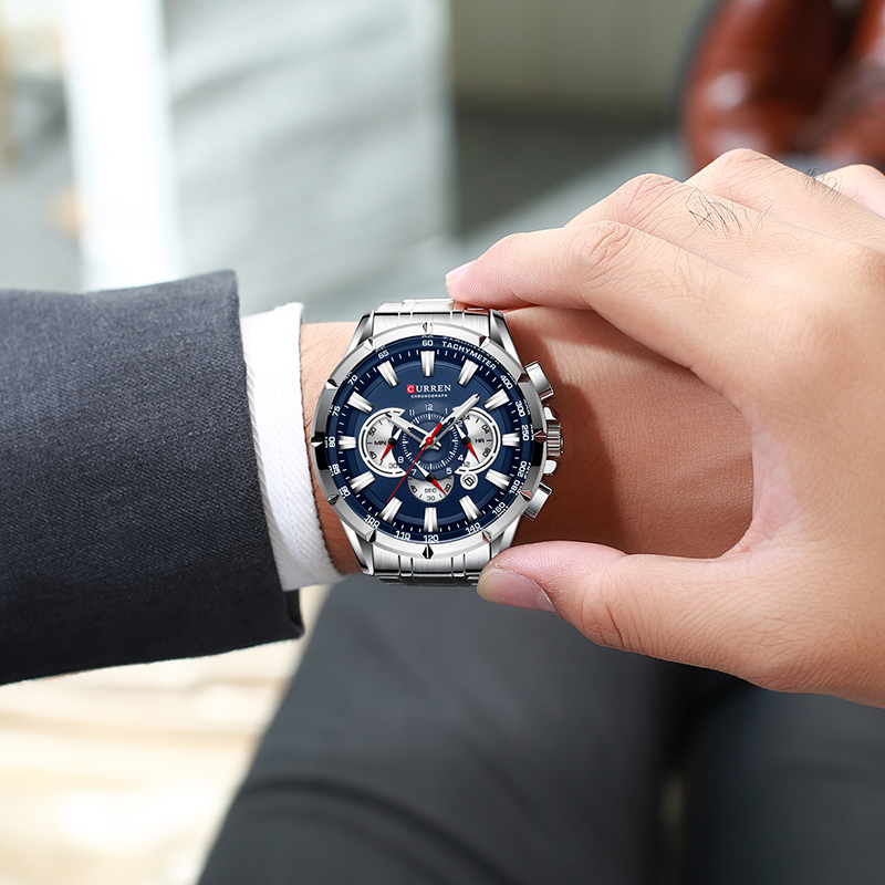 CURREN 손목 시계 남자 방수 크로노 그래프 군사  - Men Accessories For Wrist 리뷰 및 가격