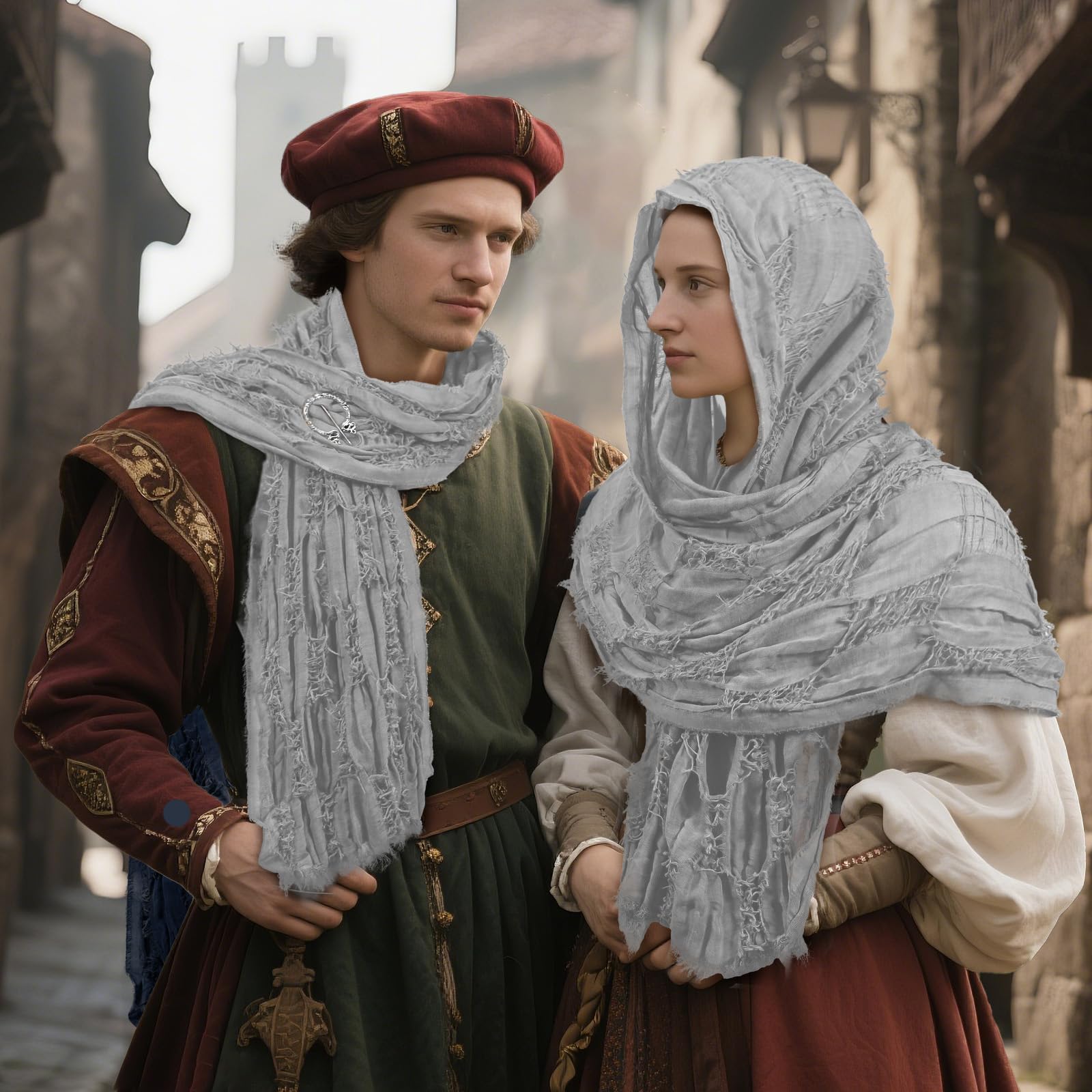 듄 코스튬 포스트 아포칼립틱 후드 망토 사막 스카프 숄 - Men'S Viking Accessories 리뷰 및 가격