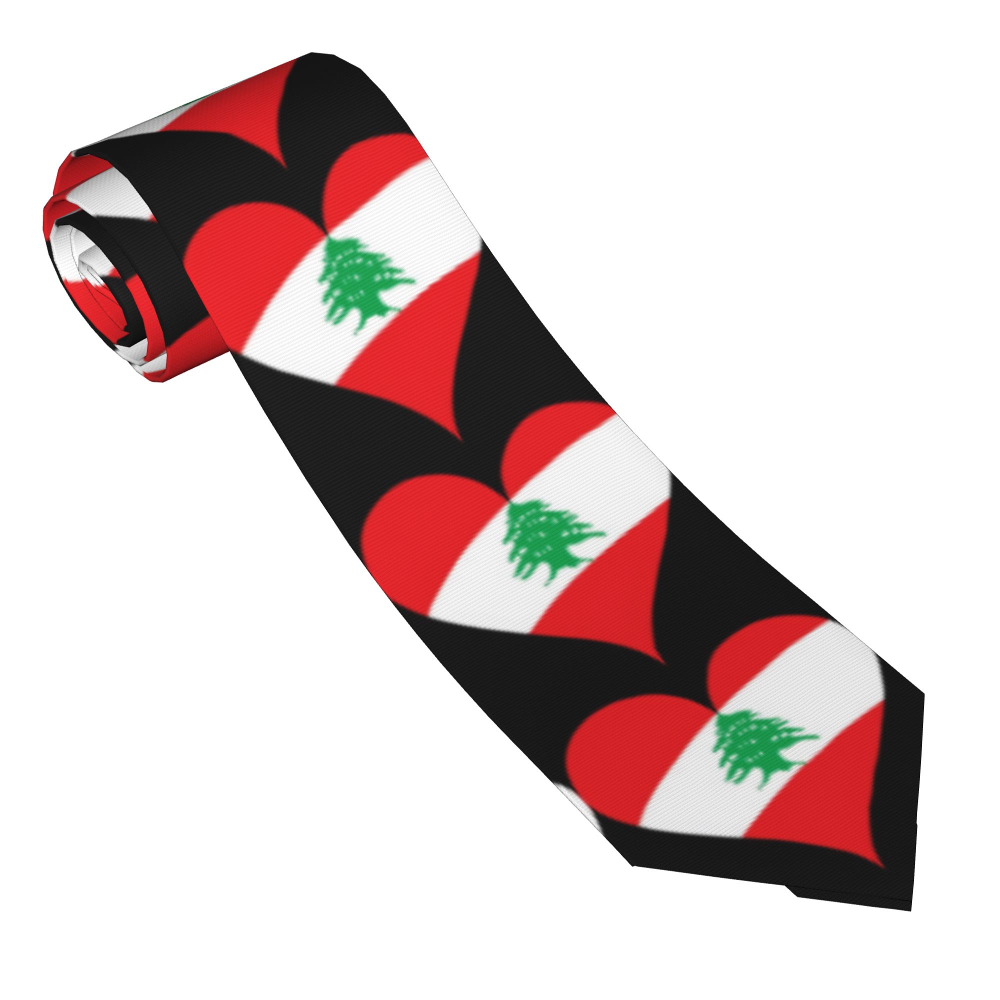 레바논 국기 하트 넥타이 웨딩 파티 넥타이 남성용 참신 - Men Accessories Lebanon 리뷰 및 가격