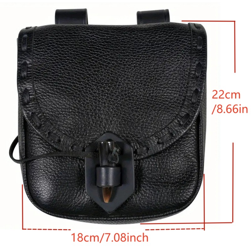 중세 르네상스 스타일 허리 가방, 레트로 PU 가죽 바 - Men'S Viking Accessories 리뷰 및 가격