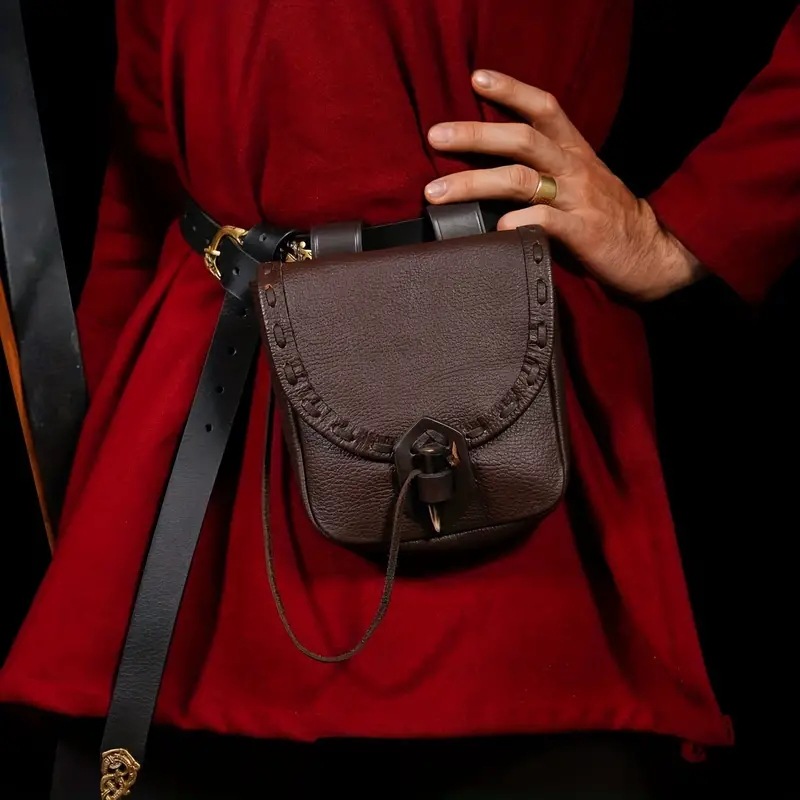 중세 르네상스 스타일 허리 가방, 레트로 PU 가죽 바 - Men'S Viking Accessories 리뷰 및 가격