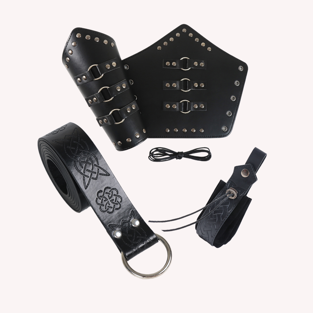 남성용 팔 갑옷 PU 가죽 중세 벨트 세트, 레이스업  - Men'S Viking Accessories 리뷰 및 가격