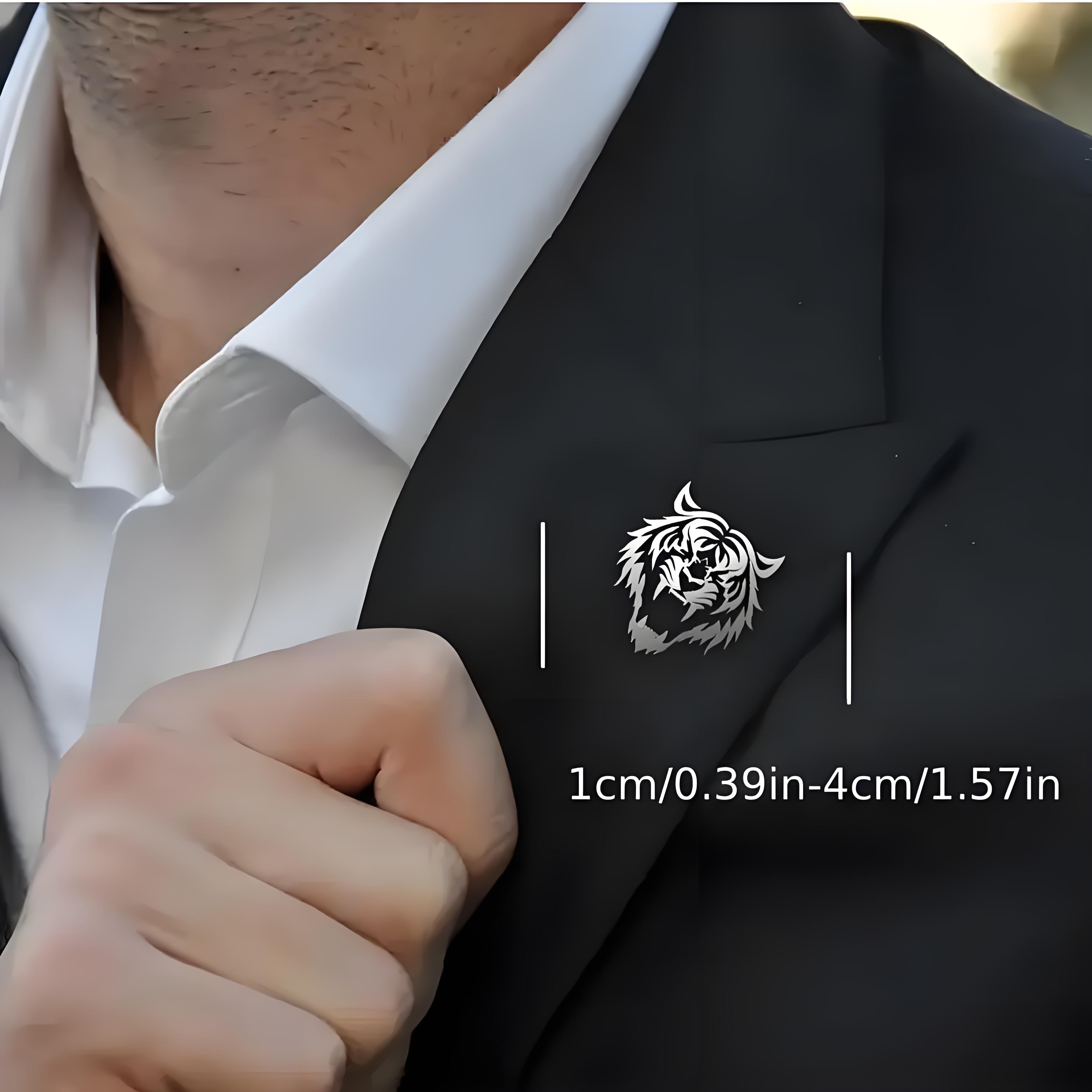 남성용 스테인레스 스틸 호랑이 머리 옷깃 핀, 중공 디 - Men Accessories Brooch 리뷰 및 가격