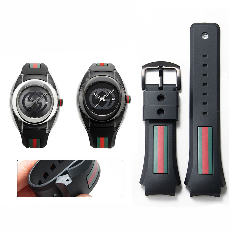구찌 YA137/YA137107A 고무 시계 스트랩 전 - Men'S Accessories Gucci 리뷰 및 가격