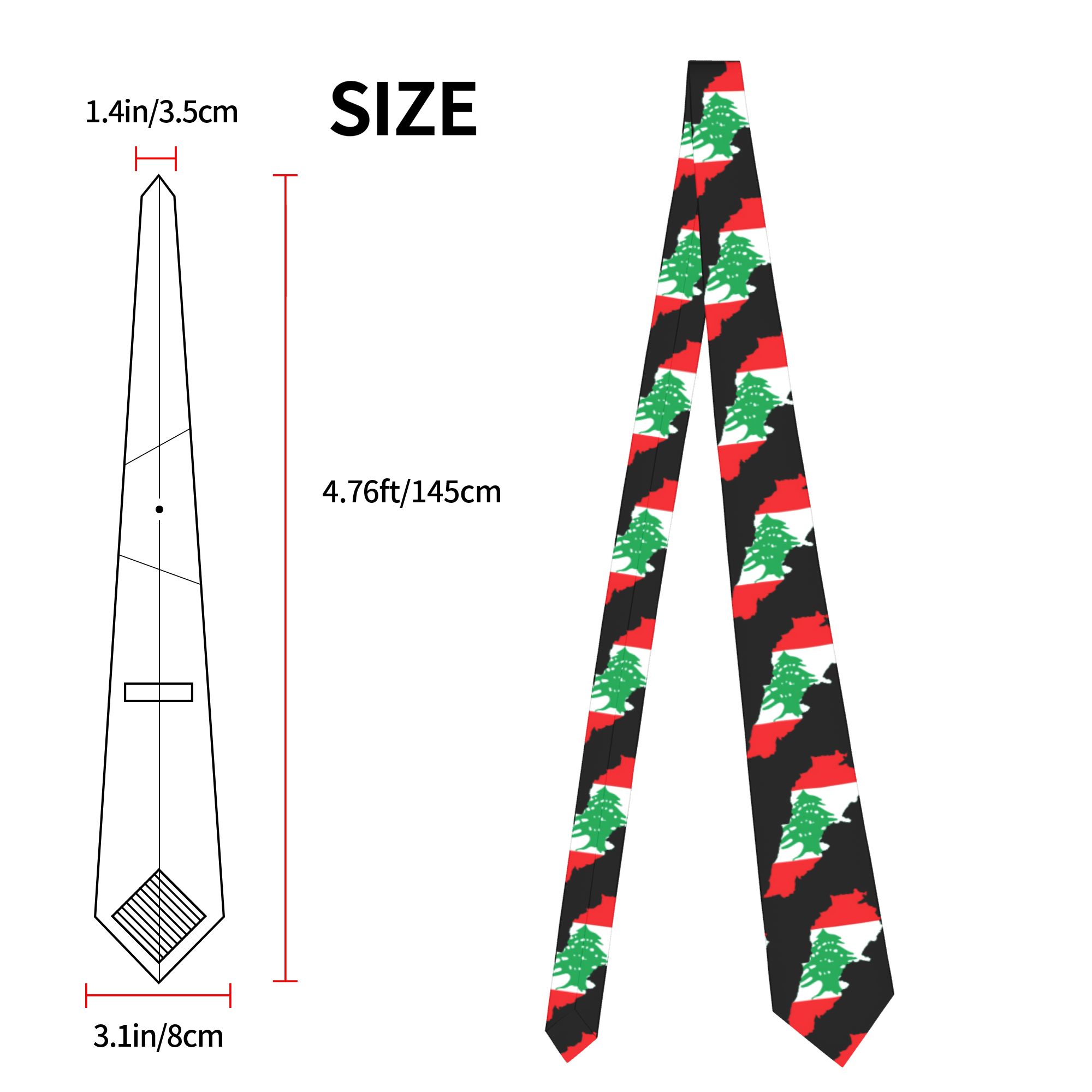 레바논 국기 지도 넥타이 맞춤 DIY 넥타이 우아한 칼 - Men Accessories Lebanon 리뷰 및 가격