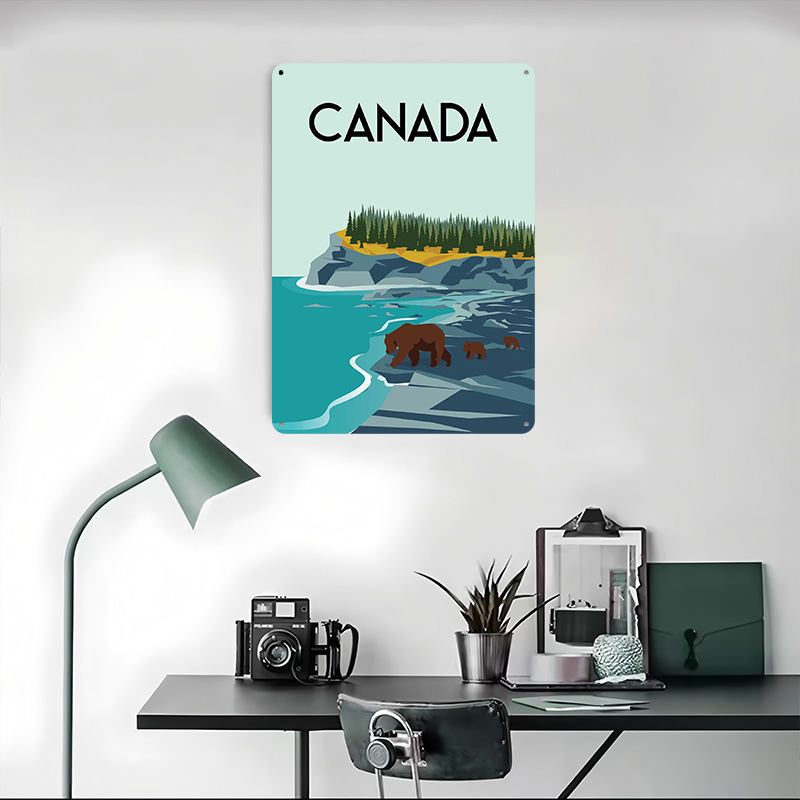 캐나다 여행 포스터 맞춤형 벽 예술 빈티지 금속 표지판 - Men'S Accessories Canada 리뷰 및 가격