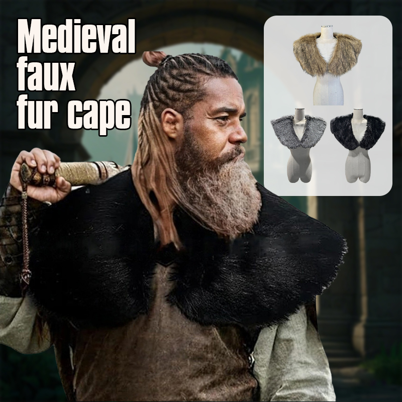 중세 가짜 모피 칼라 모피 어깨 남자 바이킹 모피 케이 - Men'S Viking Accessories 리뷰 및 가격