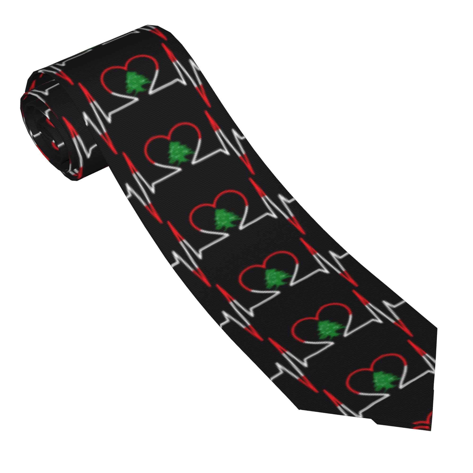 Heartbeat Ecg 레바논-레바논 국기 색상 넥타 - Men Accessories Lebanon 리뷰 및 가격