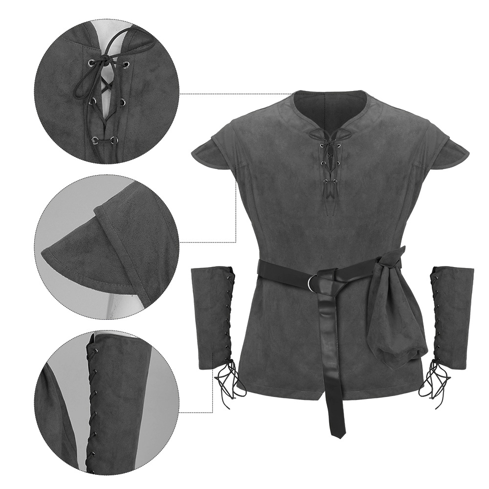 남성용 중세 레이스업 튜닉 셔츠 르네상스 바이킹 해적  - Men'S Viking Accessories 리뷰 및 가격