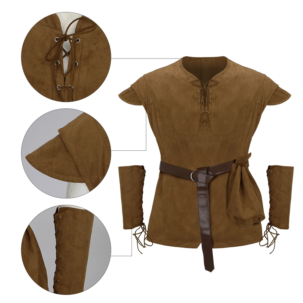 남성용 중세 레이스업 튜닉 셔츠 르네상스 바이킹 해적  - Men'S Viking Accessories 리뷰 및 가격