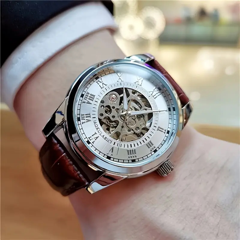 우아한 남성용 오토매틱 기계식 시계(스켈레톤 디자인)  - Men Accessories Elegant 리뷰 및 가격