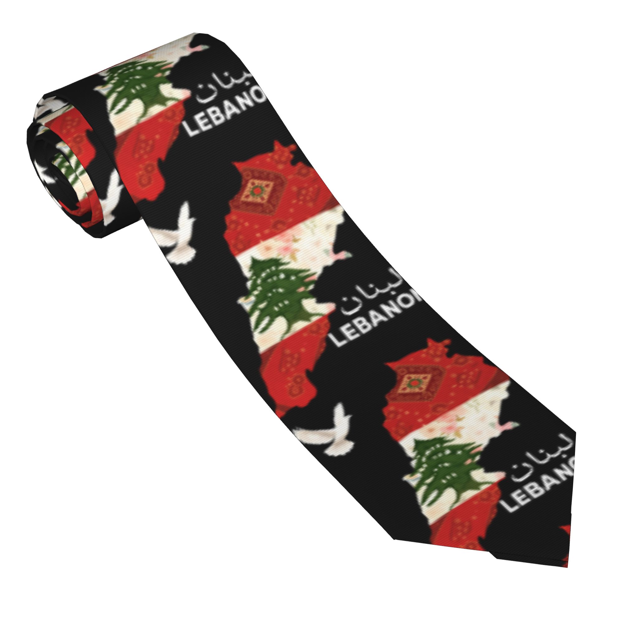 남성용 넥타이 레바논 국기 나무 지도 넥타이 참신한 캐 - Men Accessories Lebanon 리뷰 및 가격