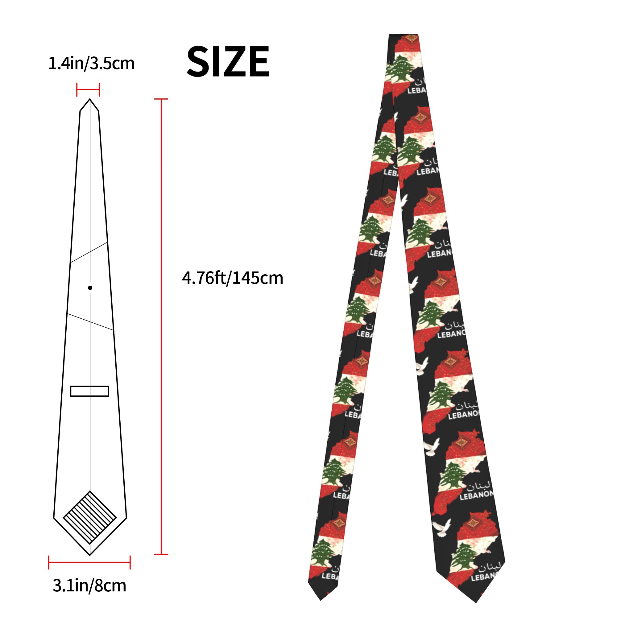 남성용 넥타이 레바논 국기 나무 지도 넥타이 참신한 캐 - Men Accessories Lebanon 리뷰 및 가격