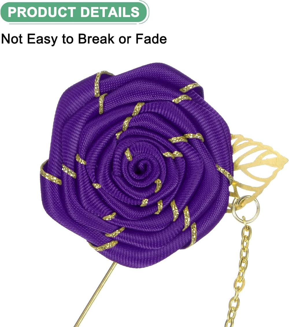 장미 브로치 핀, 금박 장미꽃 브로치, 남성용 웨딩 액 - Men Accessories Brooch 리뷰 및 가격