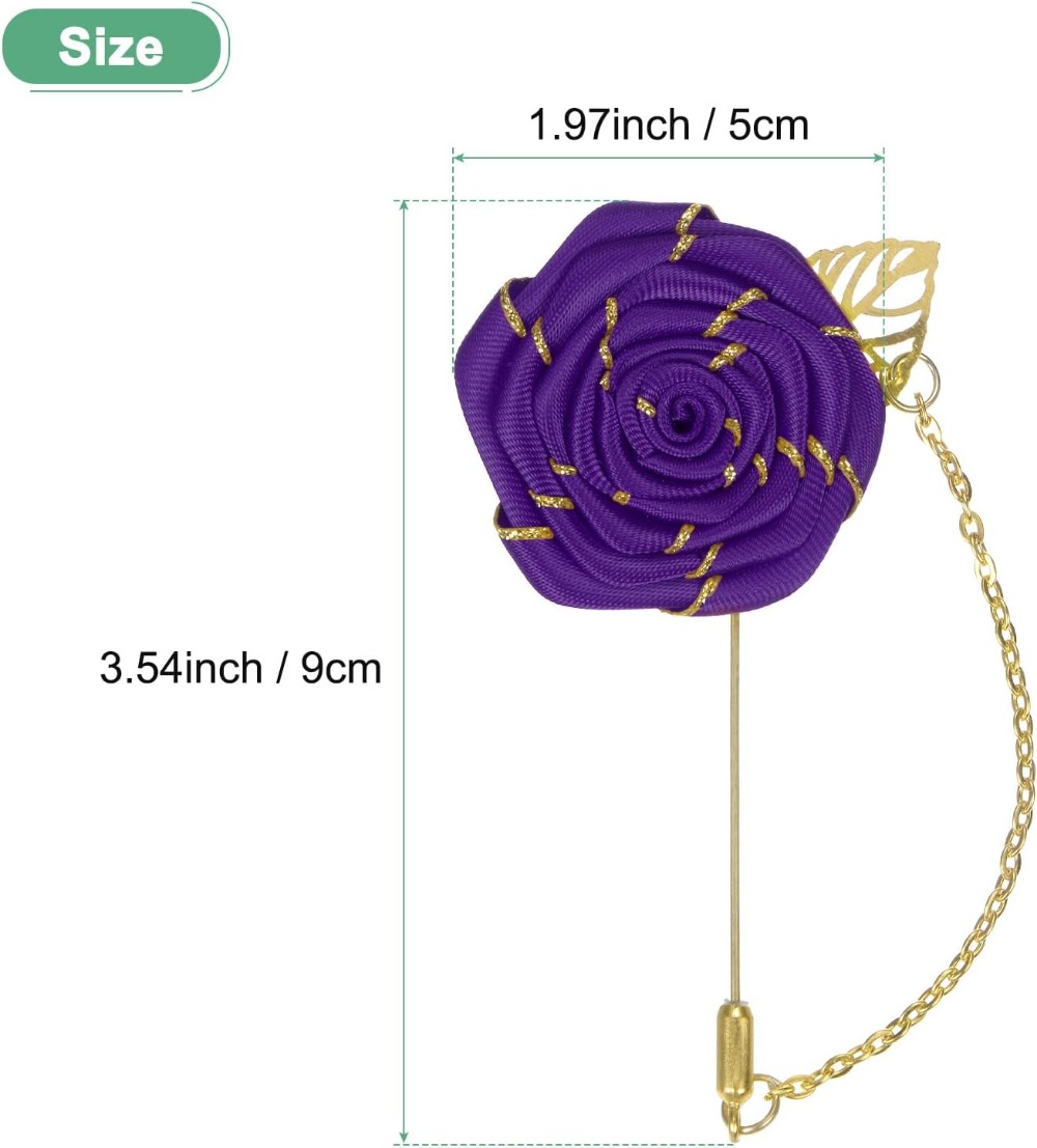 장미 브로치 핀, 금박 장미꽃 브로치, 남성용 웨딩 액 - Men Accessories Brooch 리뷰 및 가격
