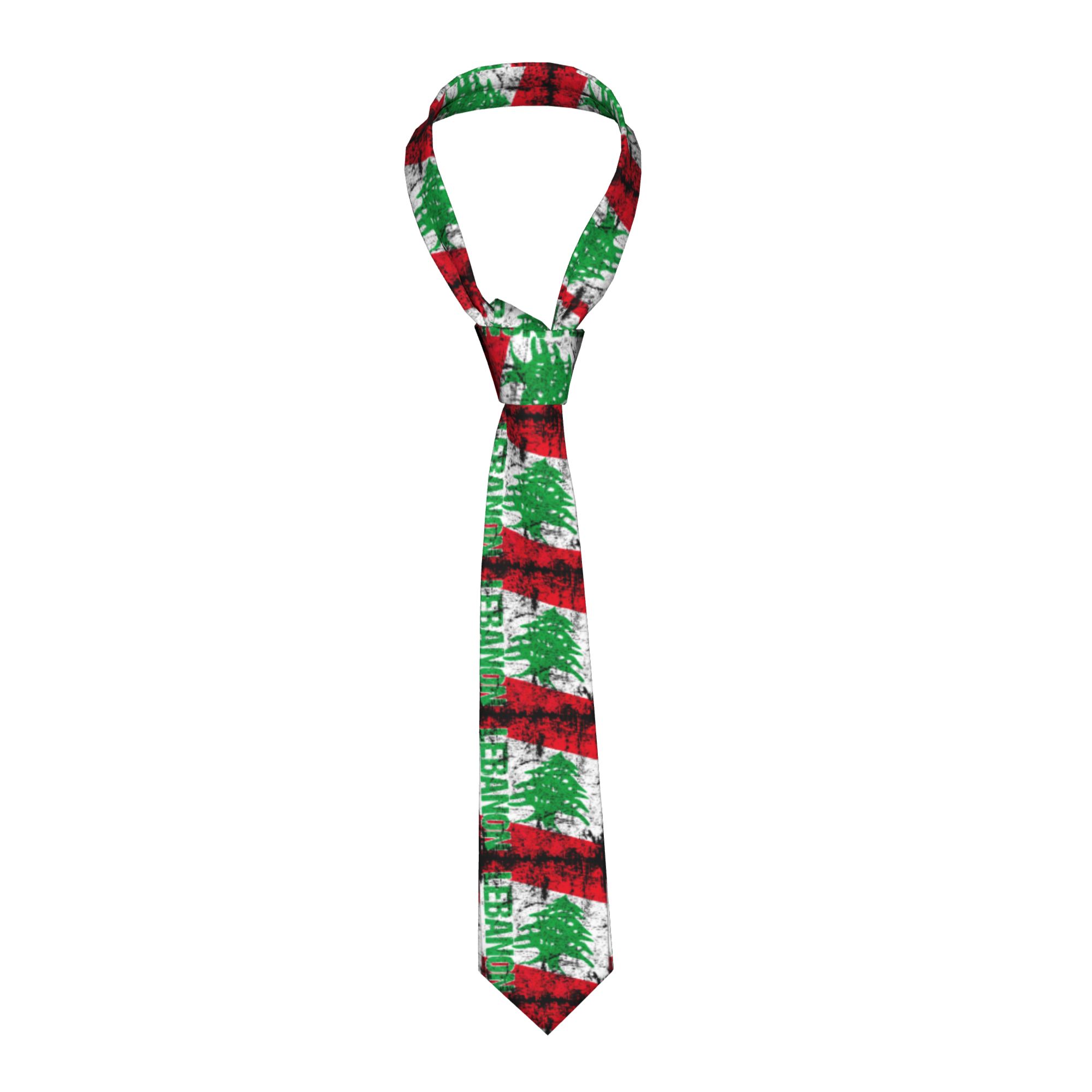 빈티지 디스트레스드 레바논 국기 넥타이 데일리 웨어 넥 - Men Accessories Lebanon 리뷰 및 가격