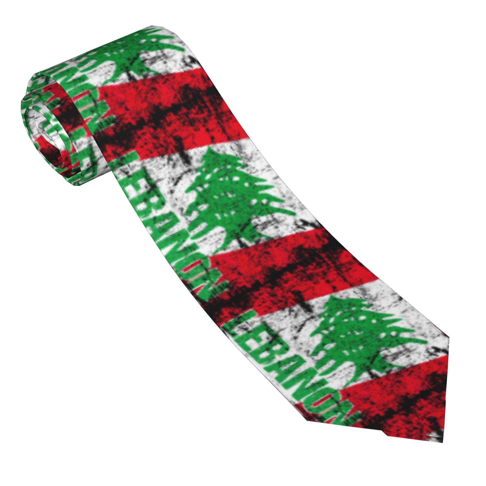 빈티지 디스트레스드 레바논 국기 넥타이 데일리 웨어 넥 - Men Accessories Lebanon 리뷰 및 가격